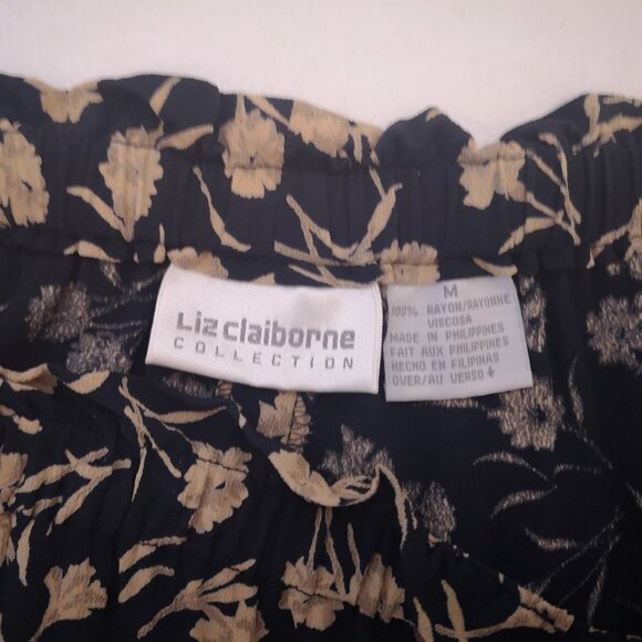 Liz Claiborne Collection Ladies Size Medium Navy & Gold Pull On Pants - Picture 3 of 7